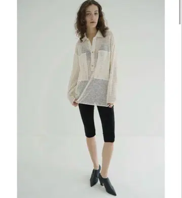 CLANE 메쉬 포켓 오버 셔츠 아이보리