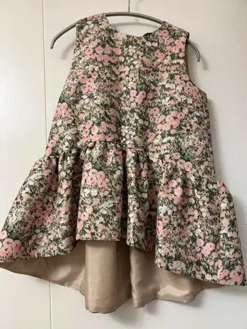 tsuru by Mariko Oikawa 꽃무늬 페플럼 백리본