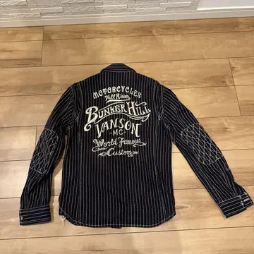 Vanson 히코리 긴팔 셔츠 M