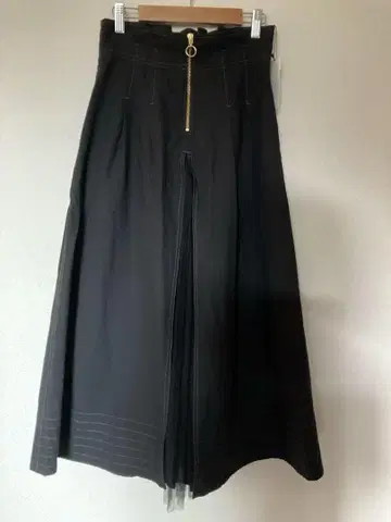 FENNEL 야마다야 플레어 스커트 앞 지퍼 블랙 린넨면 프리