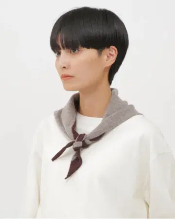 [ 25AW ] MHL. 삼각형 스카프 내추럴