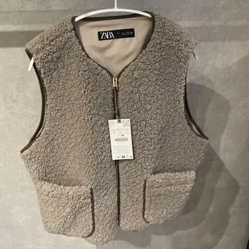 ZARA 베이지 보아 베스트 L