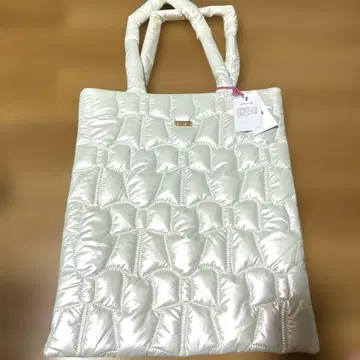 [ 새상품 ] FURFUR 리본 퀼팅 토트백 퍼플 화이트
