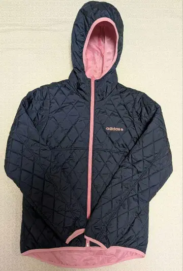 adidas 퀼팅 자켓 네이비/핑크 M 사이즈
