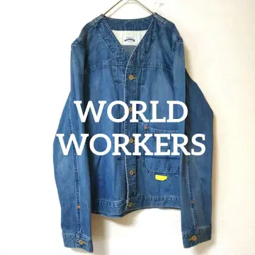 Worldworkers 월드 워커즈 데님 자켓 노카라