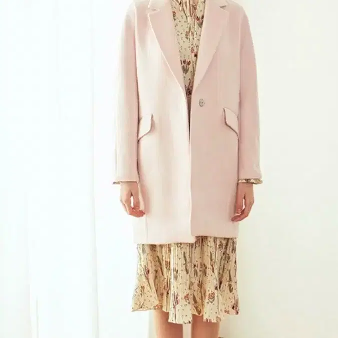 New Product) Rose Jeff Franz Highneck Half Coat Pink #로제프란츠