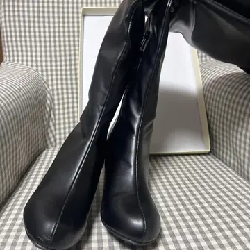 7cm 청키힐 니하이 부츠