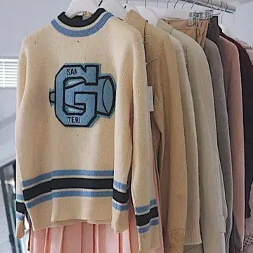 자수 니트 스웨터 빈티지 니트 숏 기장