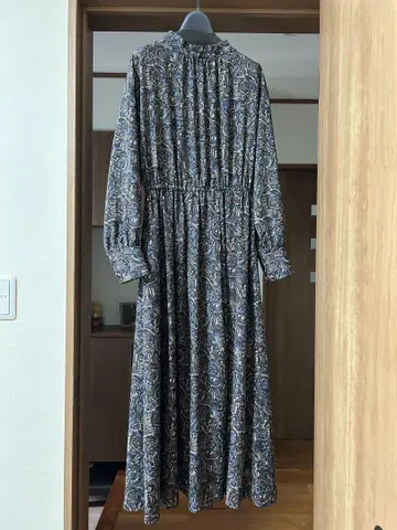 페이즐리 무늬 긴팔 원피스