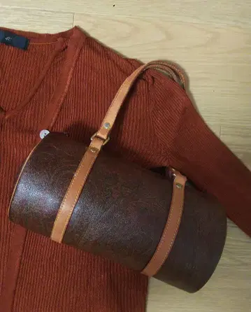 ETRO 브라운 원통형 보스턴 파피용 핸드, 숄더백