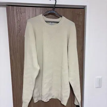TIBORA 크림색 리브 니트 스웨터 2XL