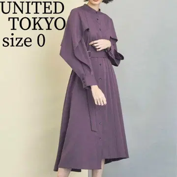 UNITEDTOKYO 비대칭 플레어 원피스 플리츠 S 벨트