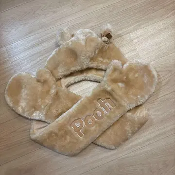 디즈니 푸우 팬캡 장갑 포함 머플러