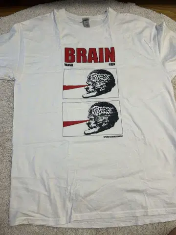 스사시 BRAIN WASH PAIN TEE 화이트 XL 사이즈