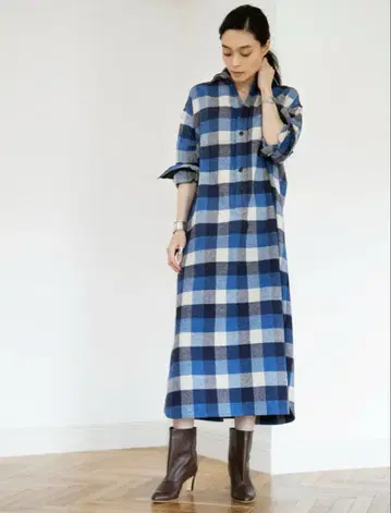BLUEBIRD BOULEVARD 정가 4만 체크 셔츠 원피스