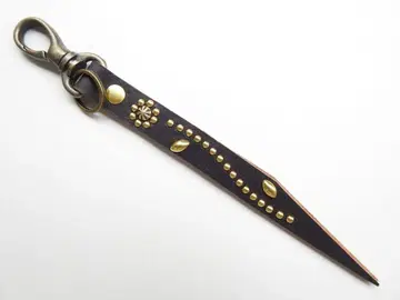 차심 히메지 가죽 약 16cm 꽃무늬 스터드 워크 키링 칼리 애호가에게