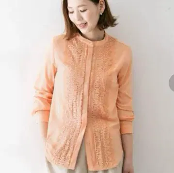 어반 리서치 로쏘 센터 레이스 블라우스 긴팔 셔츠 꽃무늬