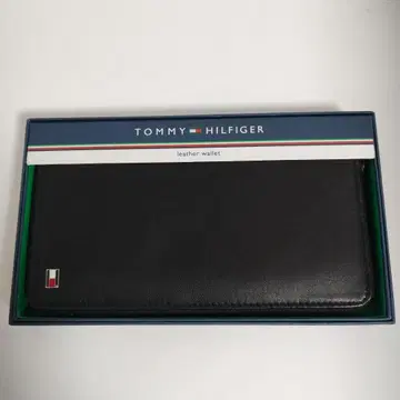 TOMMY HILFIGER 블랙 가죽 장지갑
