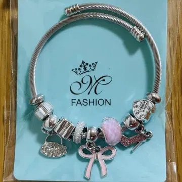 간사이 만박 네팔관 핑크 계열 리본 팔찌