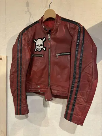 70s 독일 HARRO 라이더 투톤 빨검 EURO 가죽 라이더