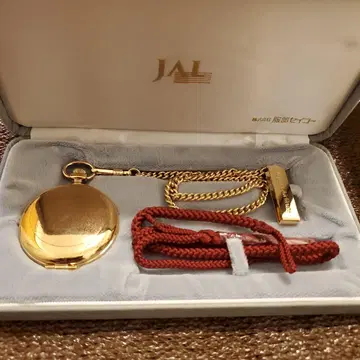 JAL 골드 컬러 도금 회중시계 기념품 핫토리 세이코 SEIKO