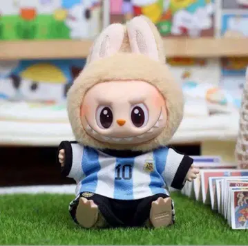 labubu 라브브 봉제 인형 17cm 옷 갈아입기 의류 2점 세트 블루