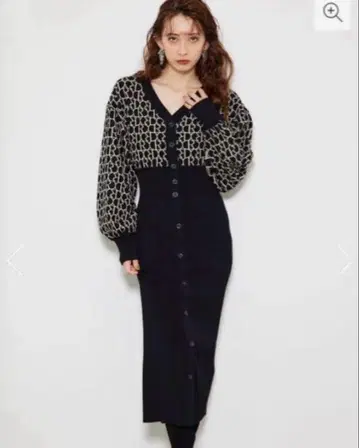 rienda R 모노그램 니트 원피스 k