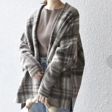 SHIPS 이탈리아 체크 숏 겉옷 베이지