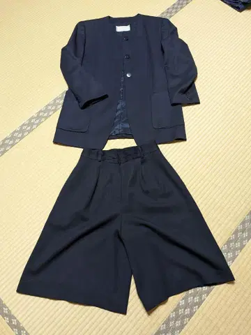 네이비 울 100% 스커트 수트 상하의