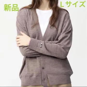 새상품 아냐 ANYA V넥 가디건 브라운 L 사이즈 유니클로