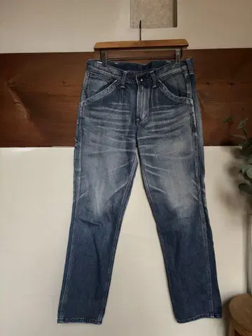 리 lee 페인터 데님 팬츠 테이퍼드 카프리 데님 팬츠