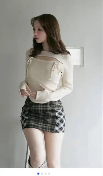 루미네 구매 ANDMARY Bebe knit tops ivory