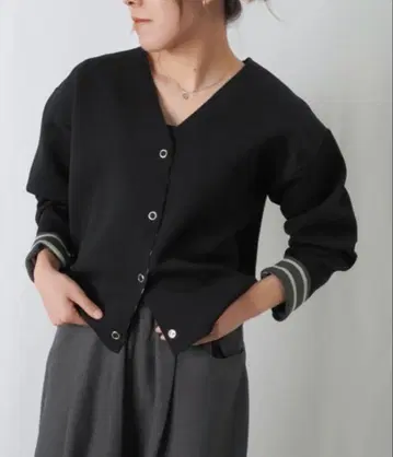 v넥 니트 가디건