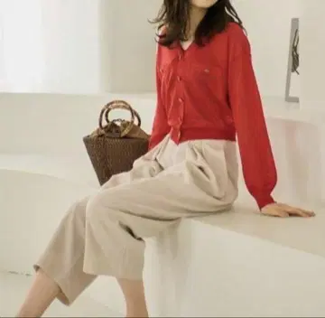 LOUNIE 라메 숏 가디건 F 사이즈
