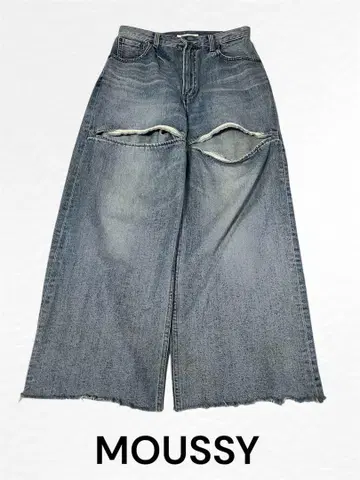 MOUSSY 와이드 레그 데님 컷 디자인 와이드 데님 사이즈 2 M