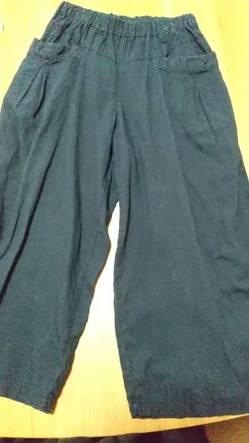 군겐도 네네 린넨 블랙 와이드 팬츠