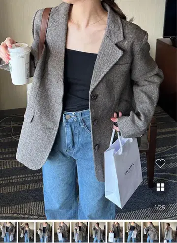 테일러드 자켓 울 혼방