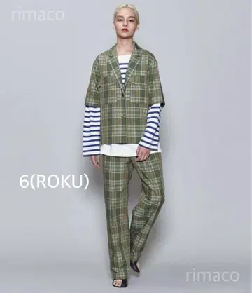 6(ROKU) CHECK SHORT SLEEVE JACKET