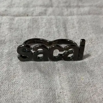 sacai 로고 반지 건메탈