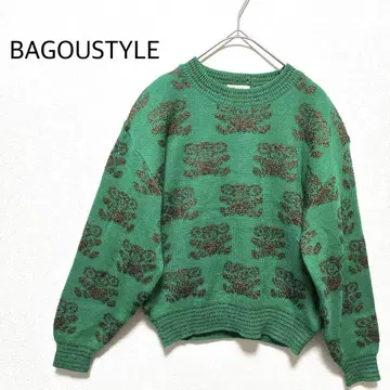 BAGOUSTYLE 올 패턴 니트 스웨터 일본제 레트로 개성 빈티지