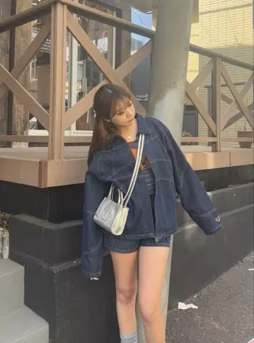 다크 블루 데님 자켓 셋업 M 사이즈 상당