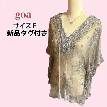 goa 비즈 자수 쉬폰 튜닉 모카 택 포함 새상품 에스닉