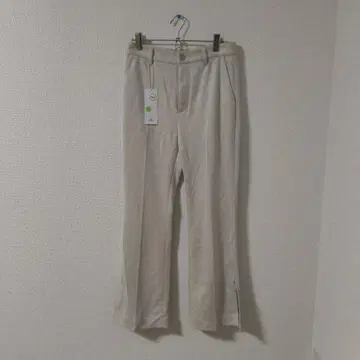 베이지 슬릿 캐주얼 팬츠 여성용 부드러운 원단