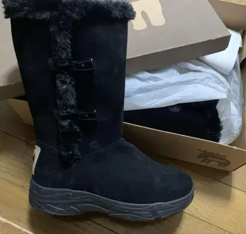 moz 블랙 어그 부츠 지퍼 포함