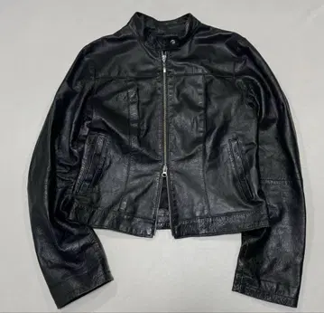 90s 이탈리아제 싱글 라이더스 가죽 자켓 짧은 기장 더블 지퍼