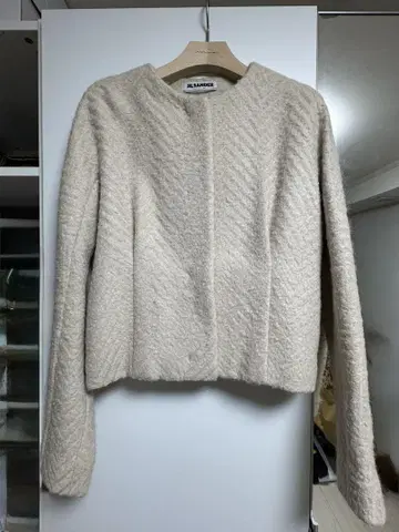 [ JIL SANDER 질 샌더 ] 화이트 베이지 계열 노카라 자켓