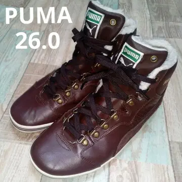 PUMA 푸마 26.0 스니커즈 하이컷 보아 가죽 브라운