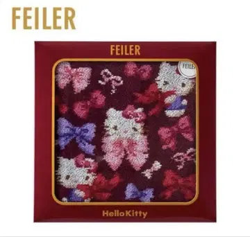 페이러 헬로키티 리본 무늬 타월 FEILER 새상품