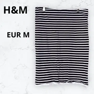 H&M 타이트 스커트 보더 무릎 기장 허리밴딩 안감 있음 EUR M