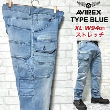AVIREX TYPE BLUE 페인터 스트레치 데님 부시 팬츠